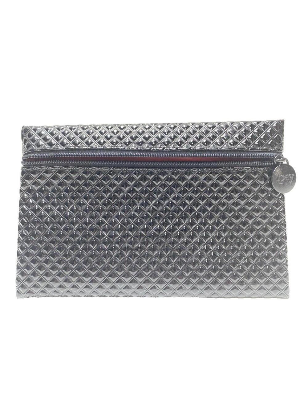 Ipsy Bag Black Makeup Bag Travel Case Holder, Zip-up, Red Interior, Water Resist